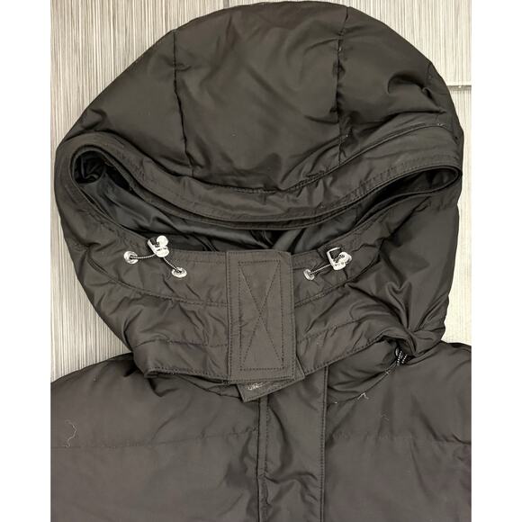 LL Bean Women's Down Tek Puffer Jacket Black Hooded Size XL Detachable Hood - Picture 2 of 6